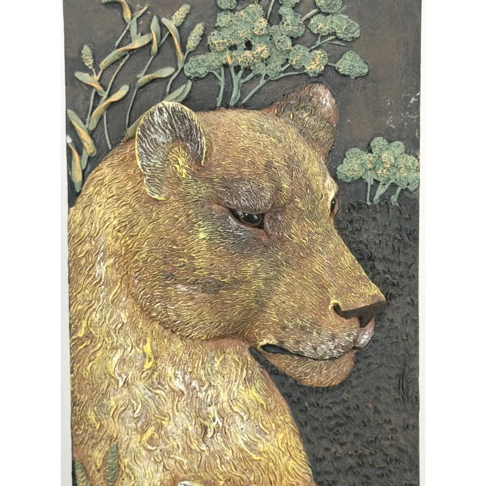 Ruane Manning Lioness and Cub 3D Relief Wall Art Plaque Wildlife Sculpture 10